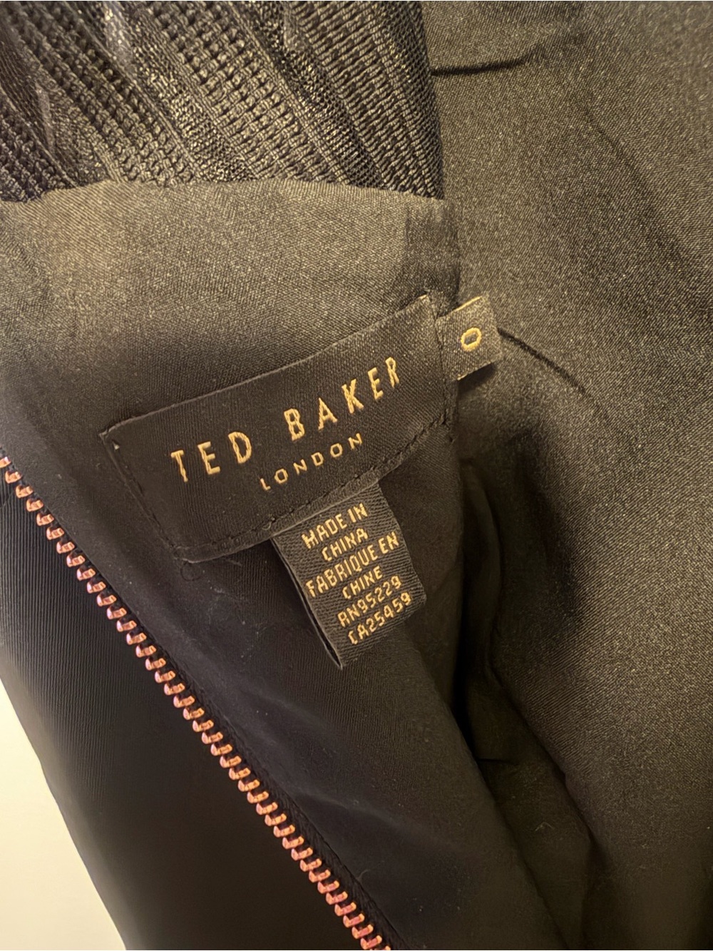 Ted Baker Black Sleeveless Lucette Dress with Mesh Stripe Insets. $248 retail - Picture 7 of 7
